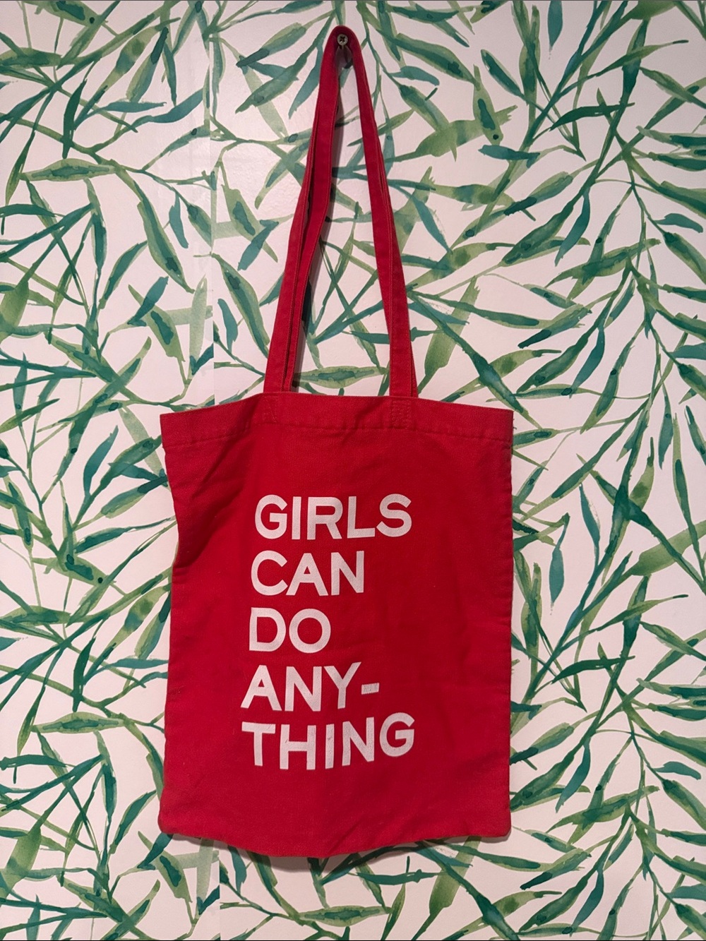 Zadig & Voltaire Red Canvas Tote with White Slogan